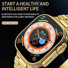 DT900 ULTRA 9 | GOLDEN EDITION | Smart Watch Sports Edition – 7 Straps | Full 2.09'' BIG TouchScreen | GOLDEN