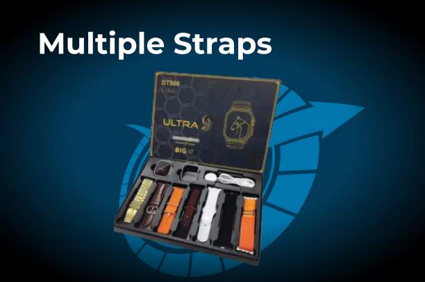 DT900 ULTRA 9 | GOLDEN EDITION | Smart Watch Sports Edition – 7 Straps | Full 2.09'' BIG TouchScreen | GOLDEN